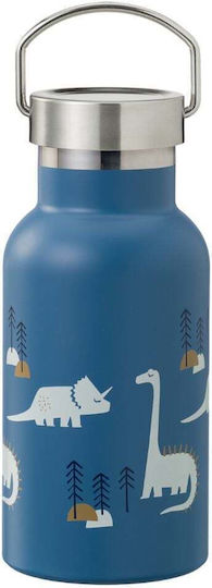 Kids Water Bottle Thermos Dinosaur Silicone with Straw Coffee 350ml
