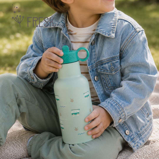 Kids Water Bottle Thermos Silicone with Straw Coffee 350ml