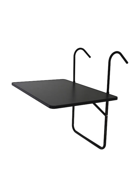 Metal Table for Small Outdoor Spaces Foldable Black 60x40cm