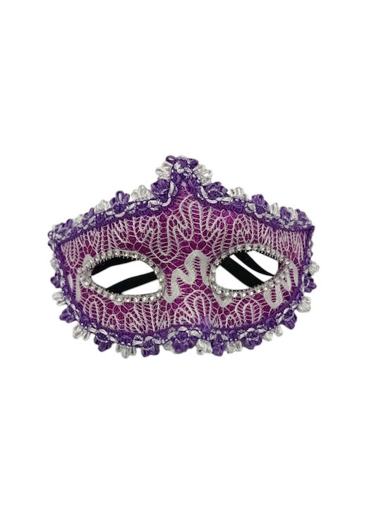 Venezianische Maske Spitze 15x10cm Lila