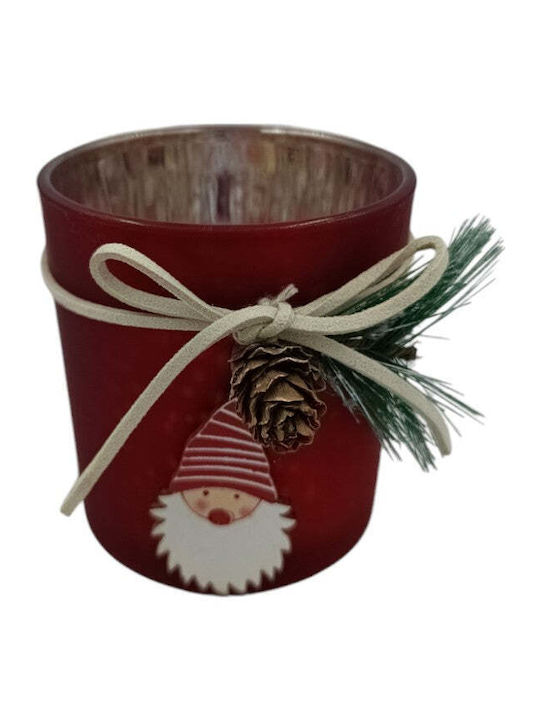 Weihnachtsfigur Glas Kerzenhalter Zwerg Kiefernzapfen 8.5x6.5cm 3 Farben Grün