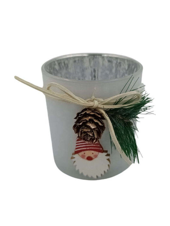 Weihnachtsfigur Glas Kerzenhalter Zwerg Kiefernzapfen 8.5x6.5cm 3 Farben Grün