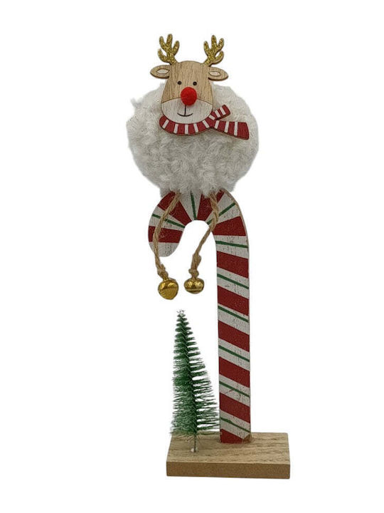 Christmas Tabletop Wooden Lollipop Cane Figure 25cm Reindeer