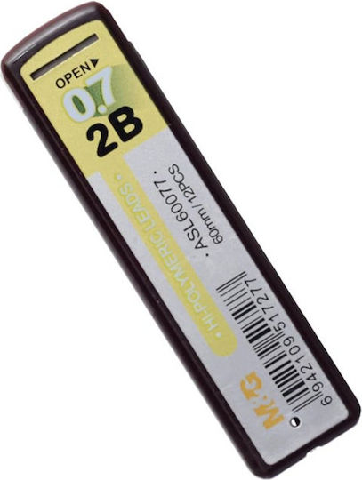M&g Μύτες Μηχανικού Μολυβιού 2b 0.7mm 12 Τεμάχια