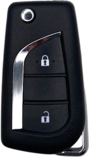Foldable Car Key Shell with Blade with 2 Buttons for Toyota