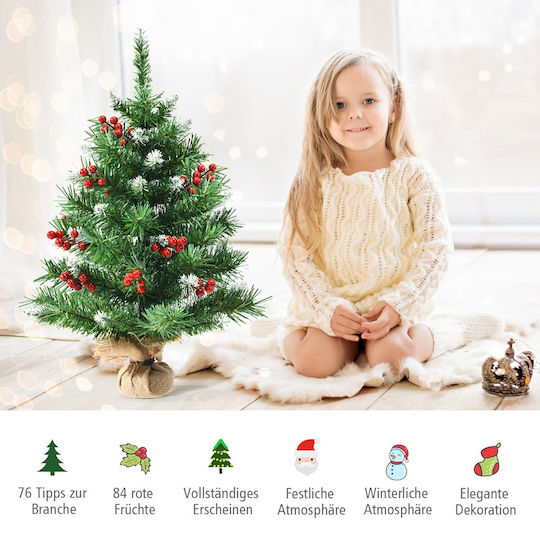 Costway Mini Weihnachtsdekorationen mit Bäumen Büro 60 cm Cm25034