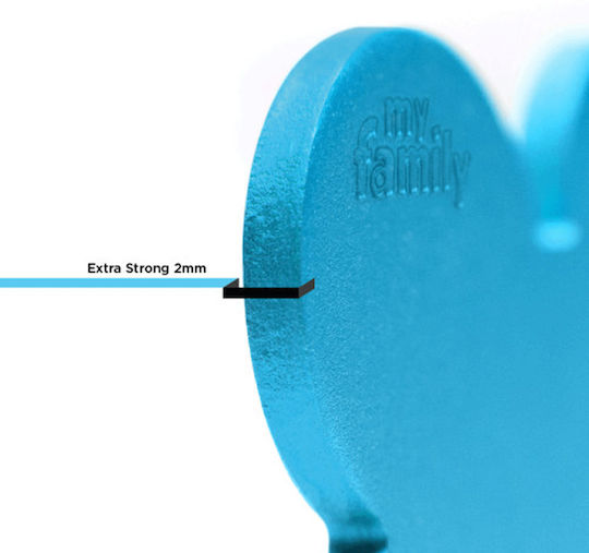 My Family Basic Dog ID Tag Heart Light Blue Small