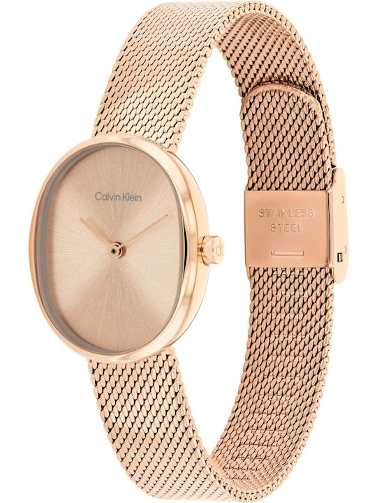 Calvin Klein Euphoria Ceas Dama 23.2mm Cu Baterie Cu Brățară Din Metal Rose Gold
