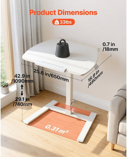 Vevor Laptop Table White BGGZTMAZCGSJQ6UCT001V0
