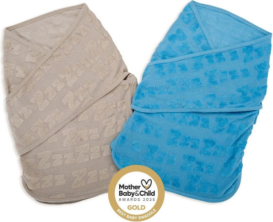 Offer Sleep Pip Crib Bumper Deluxe & Blisssnug Swaddle Blanket Light Blue Grey 2 Pieces