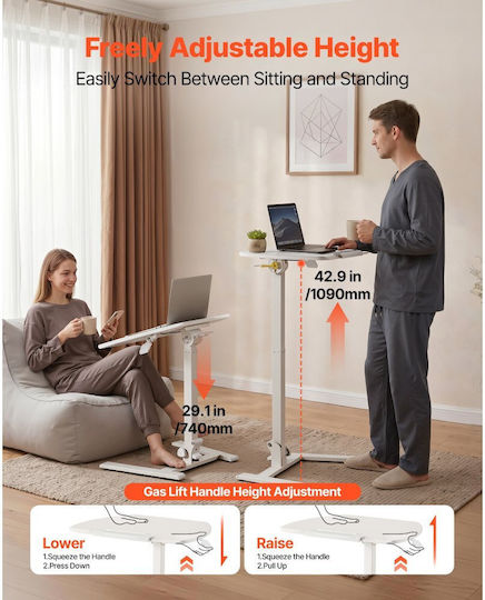 Vevor Laptop Table White BGGZTMAZCGSJQ6UCT001V0