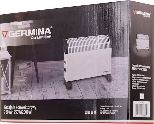 Germina Θερμοπομπός Δαπέδου 2000W 53.5x38.5cm Λευκός