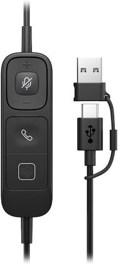 Poly Mission 615 On Ear Multimedia Ακουστικά με μικρόφωνο και σύνδεση USB-A / USB-C