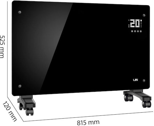 Lin Подов Конвектор 2000W с Електронен Термостат 81.5x52.5cm Черен