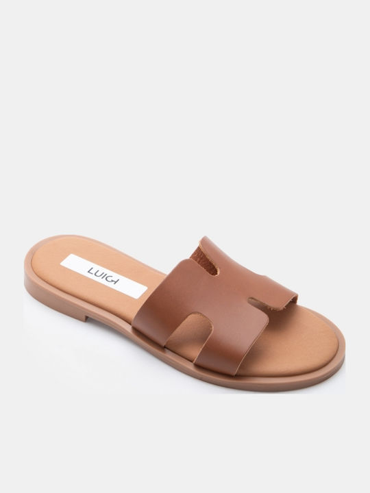 Damen Flache Sandalen Tabac Braun
