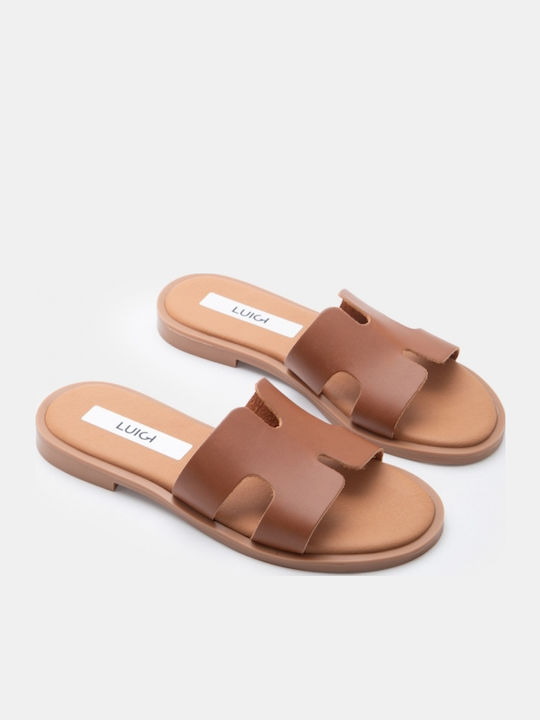 Damen Flache Sandalen Tabac Braun