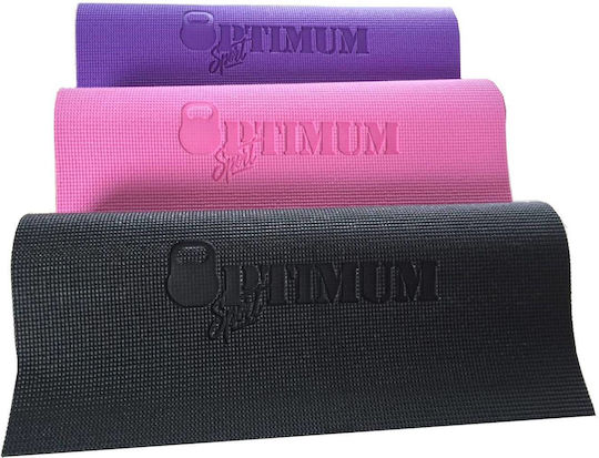 Optimum Yoga Mat 0,6cm Στρώμα Γυμναστικής Yoga Γκρι (173x61x0.6cm)
