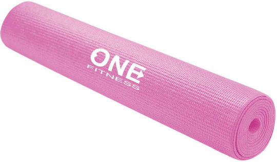 One Fitness Pilates Exercise Mat Pink 173.5x61cm