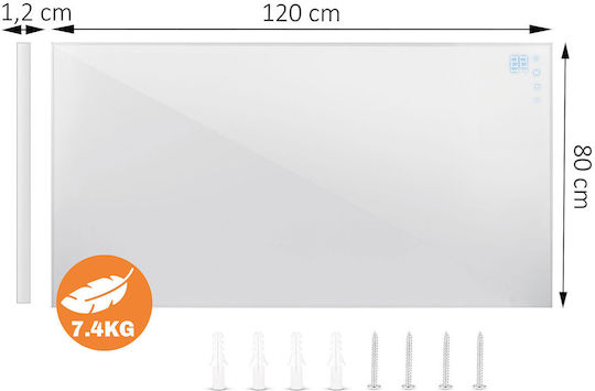 Berdsen Panou Radiant cu Infraroșu de Perete 960W Alb 120x80cm