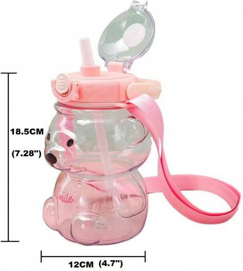 ecarla Kids Water Bottle with Straw Purple 1000ml