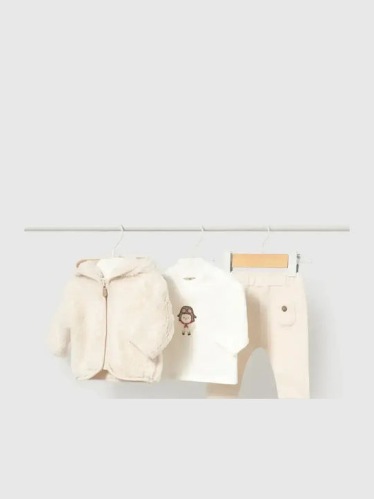 Kids Tracksuits With Jacket With Top Ecru 3 Pieces