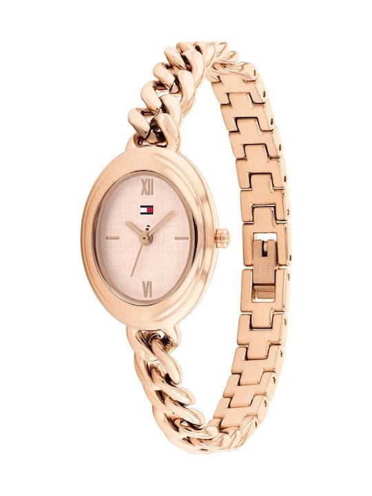Tommy Hilfiger Demi Ceas Dama 21.5mm Cu Baterie Cu Brățară Metalică Rose Gold