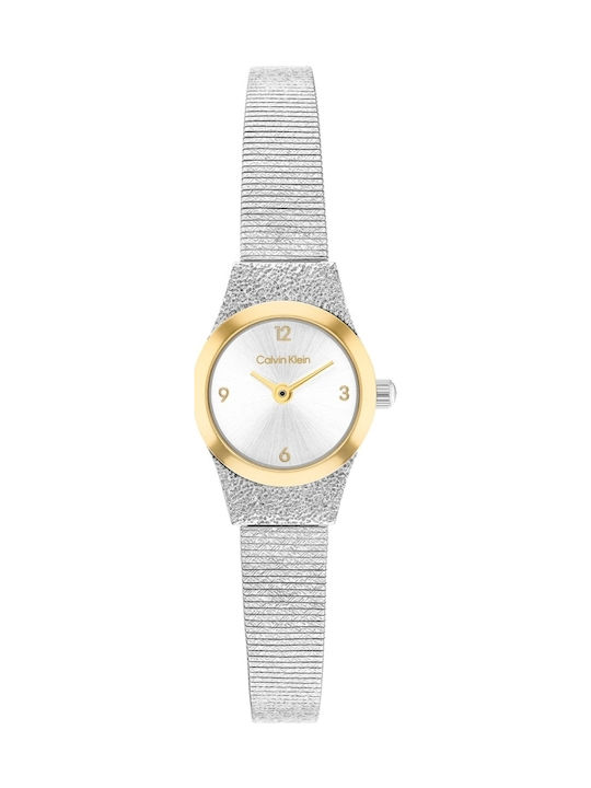 Calvin Klein Ceas de Damă Contemporary 18mm Cu Baterie Și Brățară Metalică Argintie