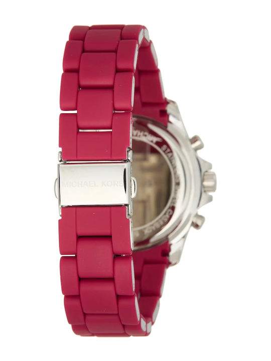 Michael Kors Everest Ceas Dama Cronograf Cu Curea Din Cauciuc Burgundy