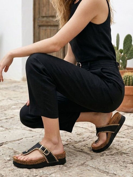 Women's Flat Sandals Flatforms Black