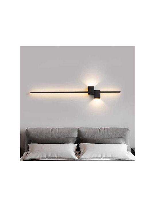 Jiju Lampă de perete modernă cu LED integrat și lumină alb cald Neagră 50x100x7cm