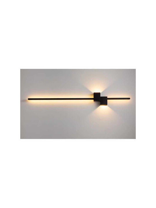 Jiju Lampă de perete modernă cu LED integrat și lumină alb cald Neagră 50x100x7cm