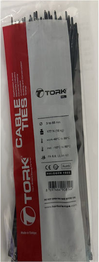 Tork Plastic Cable Ties 550mm x 7.5mm in Black Colour (100 pcs) 038.BLK.76W.0550