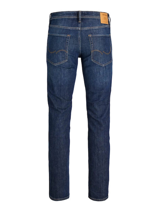Men's Jeans Pants Elastic with Regular Fit Dark Blue Denim
