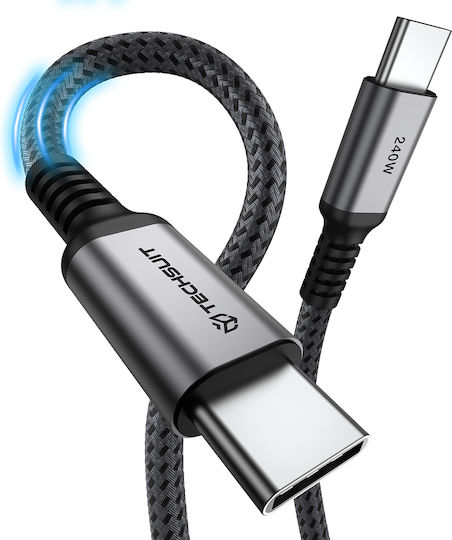 USB-C Cable in USB-C Techsuit TitanSync Pro (CX2) 240W - 480Mbps - Fast Charging - E-marker Chip 1m