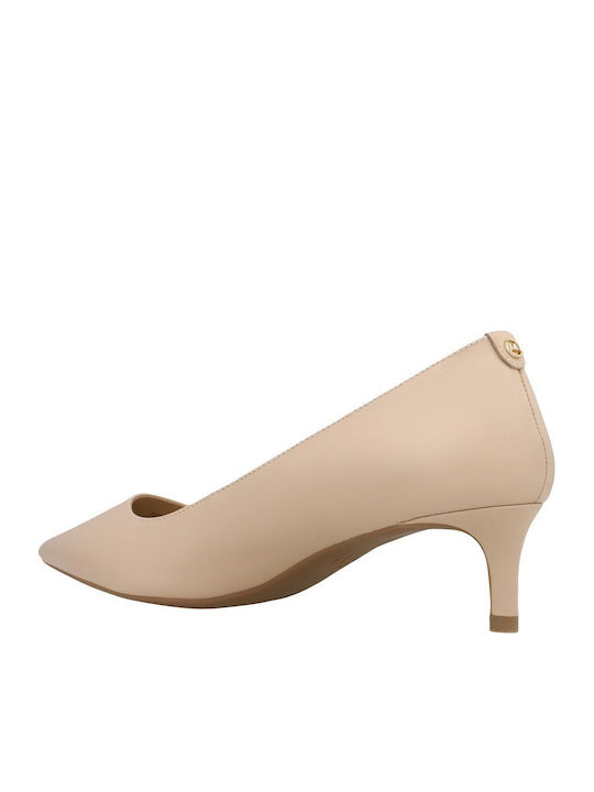 Alina Leather Heels with Low Heel Pink
