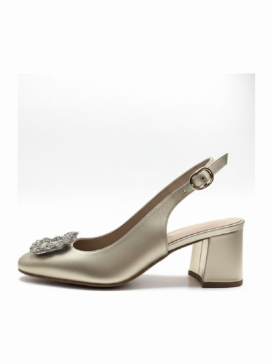 Heels with Medium Heel Gold