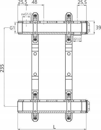 Central Heating Manifold 12 Circuits