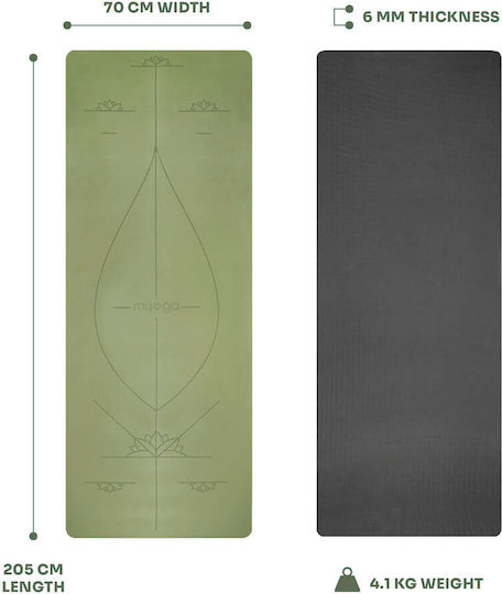 Myga Myga Trainingsmatte Yoga Grüne (195x68cm)
