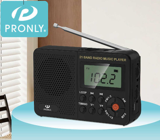 PR-513BT Pocket Radio Rechargeable with Bluetooth Black