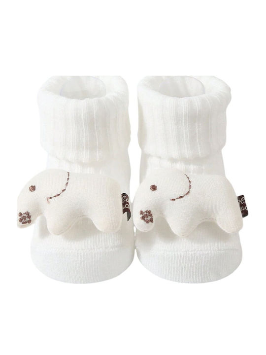 3D Cute Socks Elephant Figure White