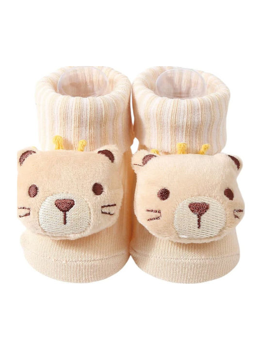 3d Cute Socks Bear Figure Beige 3d Cute Socks Bear Figure Beige