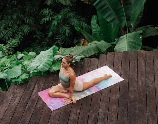 Yoga Design Lab Yoga Exercise Mat Beige with Carry Strap (178x61x0.15cm)