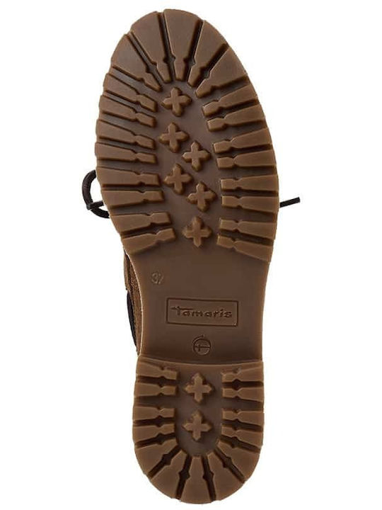 Damen Mokassins Aus Leder In Tabac Braun Farbe
