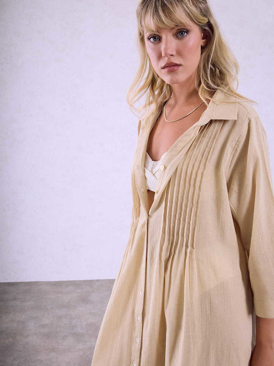 Celestino Damenbademode Kaftan Kleid mit Seitenschlitzen Beige