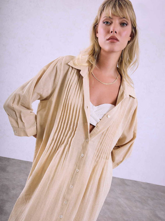 Celestino Damenbademode Kaftan Kleid mit Seitenschlitzen Beige