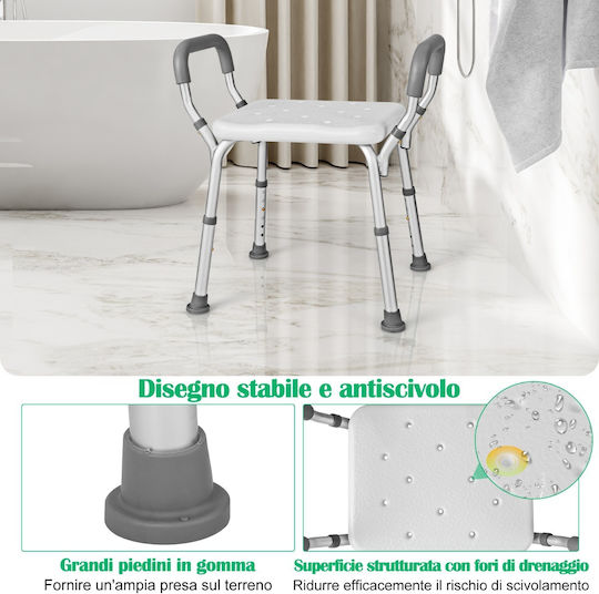 Costway Toilettenstuhl mit Rückenlehne BA7830GR