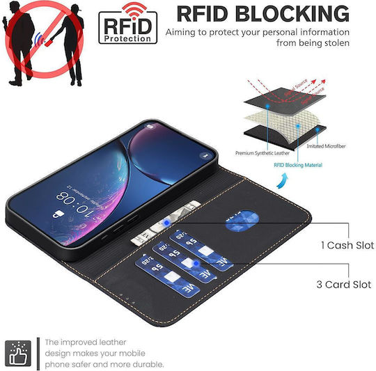 Binfen Leather Silicone Wallet Black (Xiaomi Redmi 15c 5g/4g)