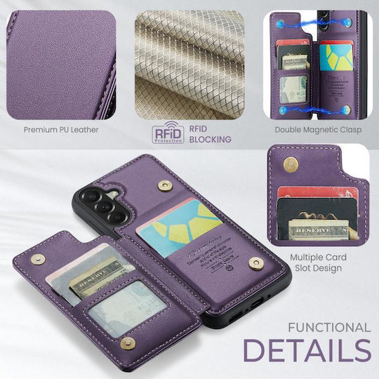 Caseme Wallet din piele / piele artificială violet (Galaxy A37Nokia C22)