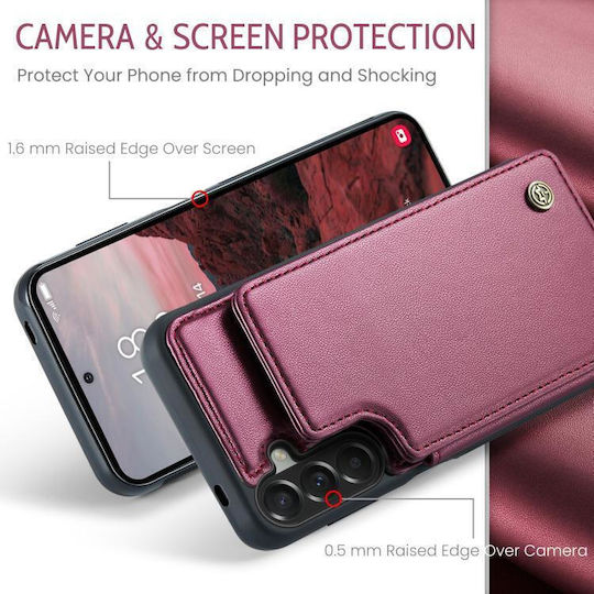 Caseme Портмоне Кожен / Изкуствена кожа Бордо (Galaxy A37Nokia C22)