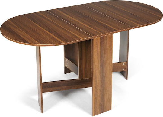 Foldable Wooden Brown Dining Table 75x80x163cm